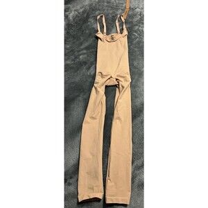 XS Skims Everyday Sculpt Open Bust Catsuit Adjustable Strap Seamless CLAY